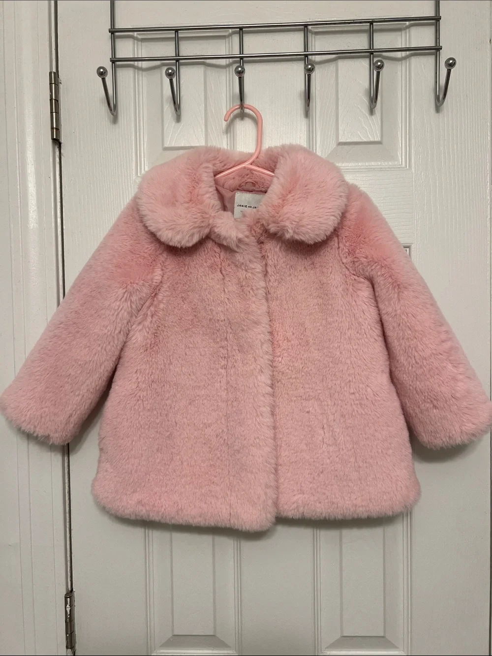 Janie and Jack Little Girls Pink Faux Fur Coat - Charming Outerwear